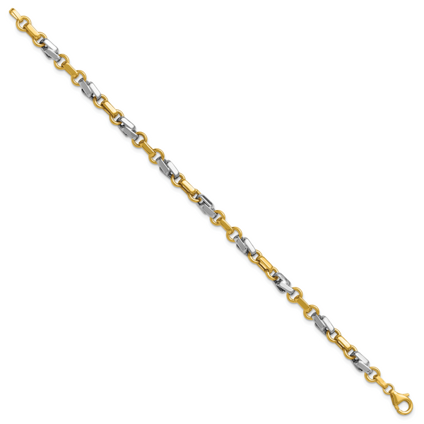 Leslie's 14K w/White Rhodium Polished Fancy Link Bracelet - Image 2