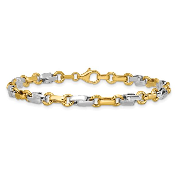 Leslie's 14K w/White Rhodium Polished Fancy Link Bracelet - Image 3