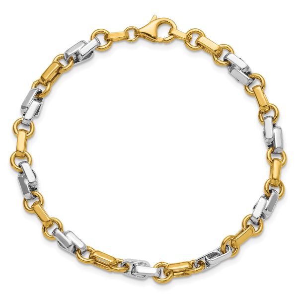 Leslie's 14K w/White Rhodium Polished Fancy Link Bracelet - Image 4