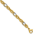 Leslie's 14K w/Wht Rhodium Polished Fancy Oval Men's Link Bracelet