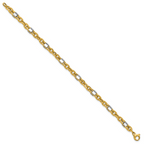 Leslie's 14K w/Wht Rhodium Polished Fancy Oval Men's Link Bracelet - Image 2