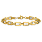 Leslie's 14K w/Wht RH Polished Fancy Flat Anchor Men's Link Bracelet - Image 3
