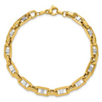 Leslie's 14K w/Wht RH Polished Fancy Flat Anchor Men's Link Bracelet - Image 4