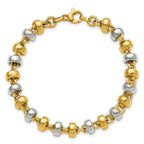 Leslie's 14K w/Wht Rhodium Polish Moveable Beaded Link Bracelet - Image 4