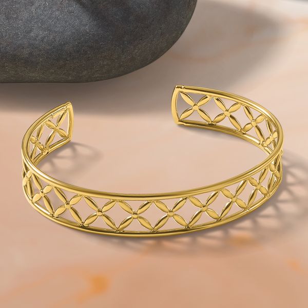 Leslie's 14K Polished Fancy Flexible Cuff Bangle - Image 5