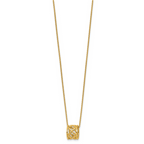 Leslie's 14K Polished Floral Bead with 1 Inch Ext. Necklace - Image 2