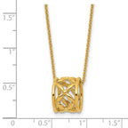 Leslie's 14K Polished Floral Bead with 1 Inch Ext. Necklace - Image 5