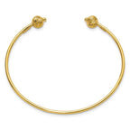 Leslie's 14K Polished with Diamond-cut Beads Cuff Bangle - Image 2