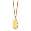 Leslie's 14K Polished and Satin Teardrop w/ 1.25in Ext. Necklace