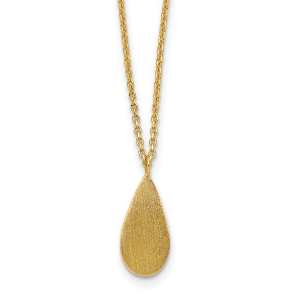 Leslie's 14K Polished and Satin Teardrop w/ 1.25in Ext. Necklace - Image 5