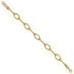 Leslie's 14K Polished Bar and Oval Link w/ .5in Ext. Bracelet - Image 2