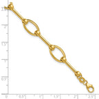 Leslie's 14K Polished Bar and Oval Link w/ .5in Ext. Bracelet - Image 5