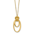 Leslie's 14K Polished Fancy Ovals with 2in Ext. Necklace