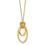 Leslie's 14K Polished Fancy Ovals with 2in Ext. Necklace