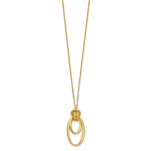 Leslie's 14K Polished Fancy Ovals with 2in Ext. Necklace - Image 2