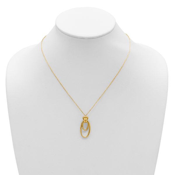 Leslie's 14K Polished Fancy Ovals with 2in Ext. Necklace - Image 3