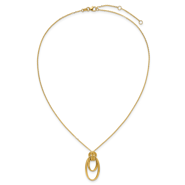 Leslie's 14K Polished Fancy Ovals with 2in Ext. Necklace - Image 4