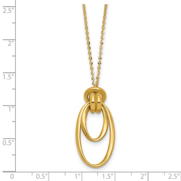 Leslie's 14K Polished Fancy Ovals with 2in Ext. Necklace - Image 5