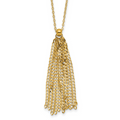 Leslie's 14K Polished Fancy Curb Link Tassle w/ 2in Ext. Necklace