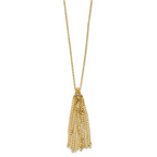 Leslie's 14K Polished Fancy Curb Link Tassle w/ 2in Ext. Necklace - Image 2