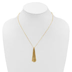 Leslie's 14K Polished Fancy Curb Link Tassle w/ 2in Ext. Necklace - Image 3