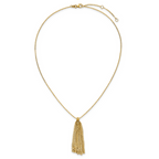Leslie's 14K Polished Fancy Curb Link Tassle w/ 2in Ext. Necklace - Image 4
