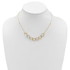Leslie's 14K Two-tone Pol/Texture/Dia-cut Oval w/ 1in Ext. Necklace - Image 3