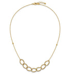 Leslie's 14K Two-tone Pol/Texture/Dia-cut Oval w/ 1in Ext. Necklace - Image 4