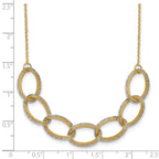 Leslie's 14K Two-tone Pol/Texture/Dia-cut Oval w/ 1in Ext. Necklace - Image 5