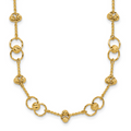 Leslie's 14K Polished/Dia-cut Twisted Circles w/ 1in Ext. Necklace