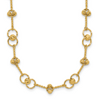 Leslie's 14K Polished/Dia-cut Twisted Circles w/ 1in Ext. Necklace
