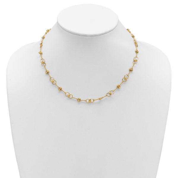 Leslie's 14K Polished/Dia-cut Twisted Circles w/ 1in Ext. Necklace - Image 3