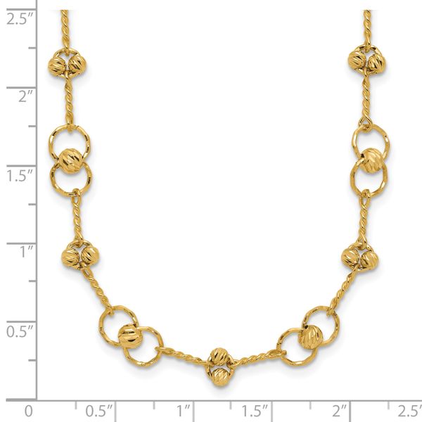 Leslie's 14K Polished/Dia-cut Twisted Circles w/ 1in Ext. Necklace - Image 5