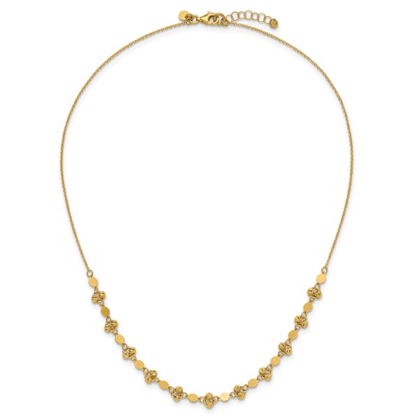 Leslie's 14K Polished D/C Beaded Fancy Circles w/ 1in Ext. Necklace - Image 4