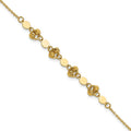 Leslie's 14K Polished D/C Beaded Fancy Circles w/.5in Ext. Bracelet