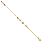 Leslie's 14K Polished D/C Beaded Fancy Circles w/.5in Ext. Bracelet - Image 2
