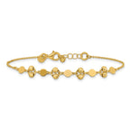 Leslie's 14K Polished D/C Beaded Fancy Circles w/.5in Ext. Bracelet - Image 3