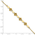 Leslie's 14K Polished D/C Beaded Fancy Circles w/.5in Ext. Bracelet - Image 5