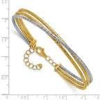 Leslie's 14KTT Polished & Textured Fancy 3-Wire w/ 1in Ext. Bangle - Image 3