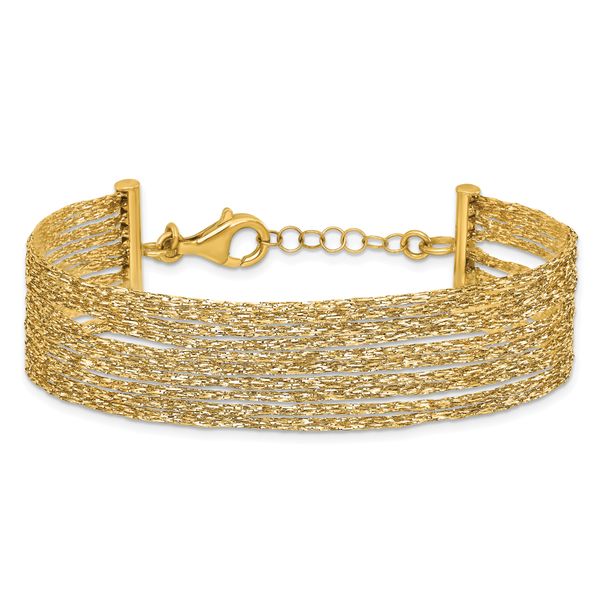 Leslie's 14K Textured Fancy Mesh Multi-strand w/.75in Ext. Bracelet - Image 3