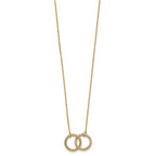 Leslie's 14KTT Pol/Texture/Dia-cut Circles w/ 2in Ext. Necklace - Image 2