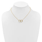 Leslie's 14KTT Pol/Texture/Dia-cut Circles w/ 2in Ext. Necklace - Image 3