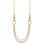 Leslie's 14K Two-tone Polished Fancy CZ Ovals w/1in Ext. Necklace - Image 2