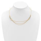 Leslie's 14K Two-tone Polished Fancy CZ Ovals w/1in Ext. Necklace - Image 3