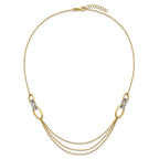 Leslie's 14K Two-tone Polished Fancy CZ Ovals w/1in Ext. Necklace - Image 4