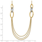 Leslie's 14K Two-tone Polished Fancy CZ Ovals w/1in Ext. Necklace - Image 5