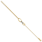 Leslie's 14K Two-tone Polished Fancy CZ Ovals w/.75in Ext. Bracelet - Image 2