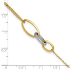 Leslie's 14K Two-tone Polished Fancy CZ Ovals w/.75in Ext. Bracelet - Image 5