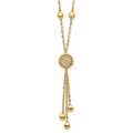 Leslie's 14K Polished Fancy Filigree Circles Dangle Necklace