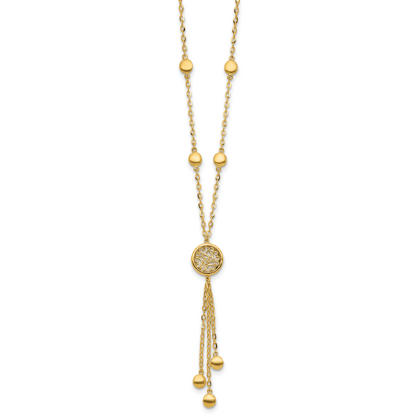 Leslie's 14K Polished Fancy Filigree Circles Dangle Necklace - Image 2